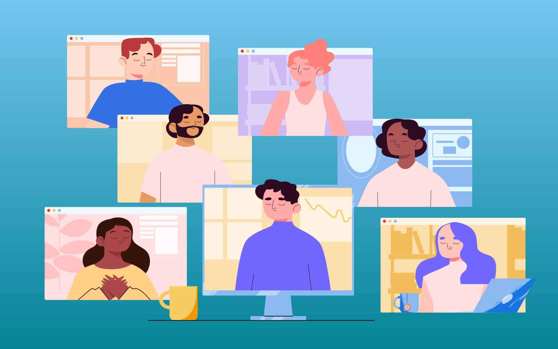 virtual team meeting,mindfulness at work