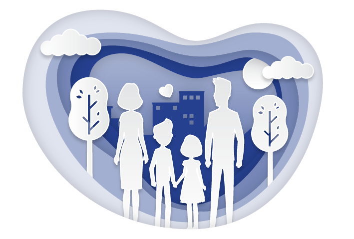 Mindful Parenting Resources - Illustration of four people in a family holding hands