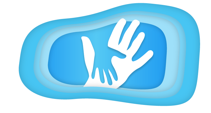 How to Meditate with Your Kids - Illustration of a child's hand on top of an adult's hand
