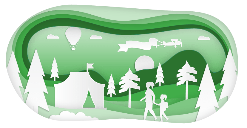 Guided Mindfulness Meditation for Children - Illustration of a tent in a forest